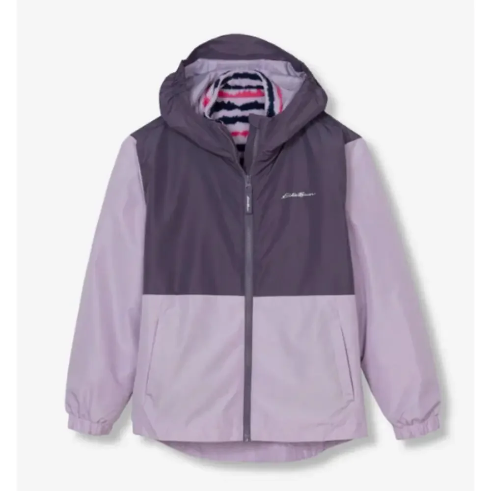 Eddie Bauer 3-in-1 Winter Jacket Youth XS Fleece Hooded Size 5 - 6 Purple NEW